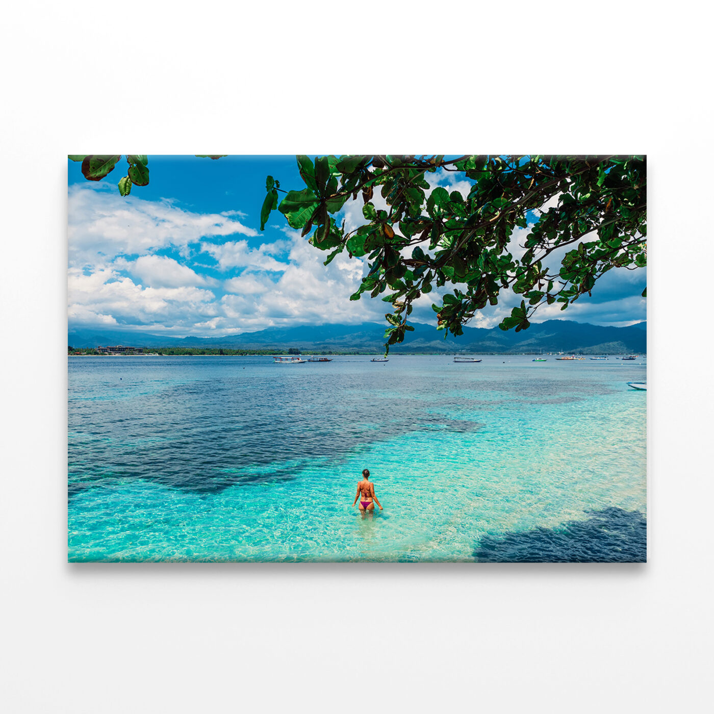 Bikini Woman in Blue Ocean    Wall Art Print 100% Australian Made - Image 3
