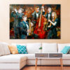 Jazz Band Playing Oil Painting Wall Art Print 100% Australian Made - Image 2