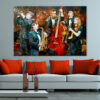 Jazz Band Playing Oil Painting Wall Art Print 100% Australian Made