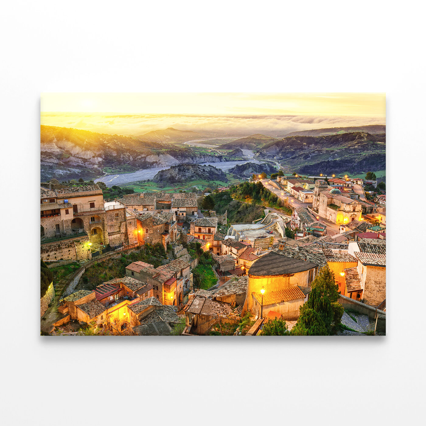 Sunrise Over Stilo Village Italy Wall Art Print 100% Australian Made - Image 3