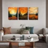 3pcs Autumn Season Wall Art Set Canvas Framed 40x60cm - High Quality Print 100% Australian Made Wall Canvas Ready to Hang - Image 3