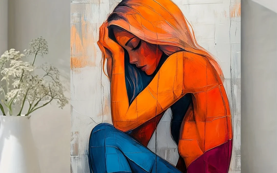 Vibrant Abstract Female Figure  Wall Art Canvas Framed 40×60