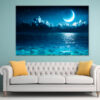 Romantic Moon on Sea Wall Art Print 100% Australian Made