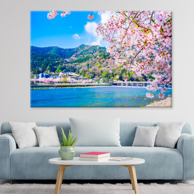 Bridge And Cherry Blossoms Wall Art Print 100% Australian Made