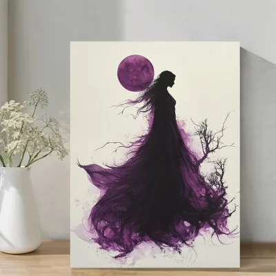 Hel Norse Goddess of the Underworld Dark Goddess Wall Art Canvas Framed 40x60