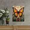 Vibrant Orange ,Purple ,Blue ,Green Weed, Trippy Butterfly Wall Art Canvas Framed 40x60 - Image 2