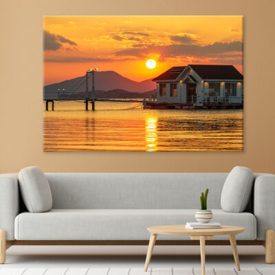 Sunset at Sacheon Port, Korea Wall Art Print 100% Australian Made