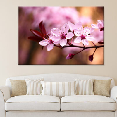 Peach Tree Branch With Blossoms Wall Art Print 100% Australian Made