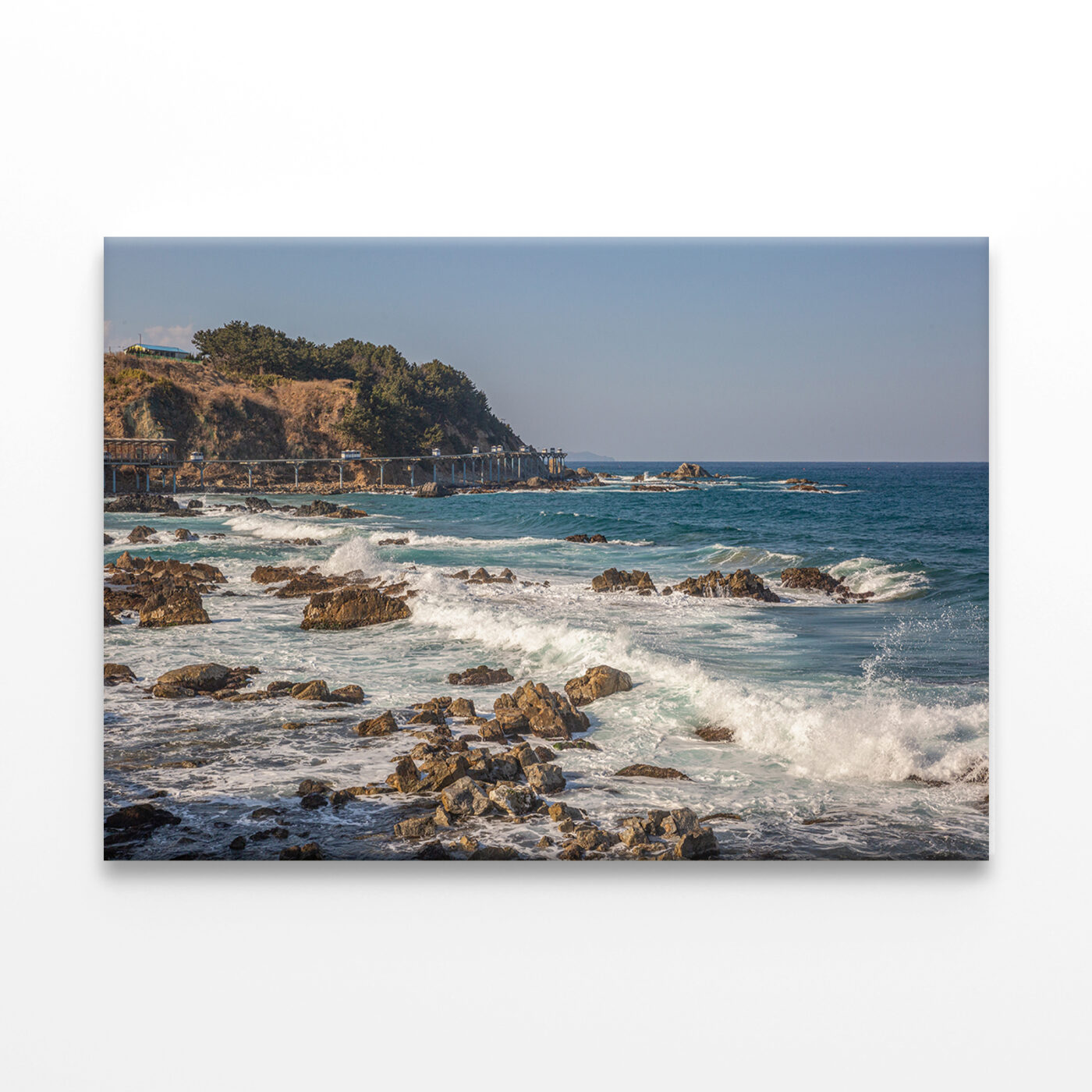 Coastal Monorail on the Sea Wall Art Print 100% Australian Made - Image 2