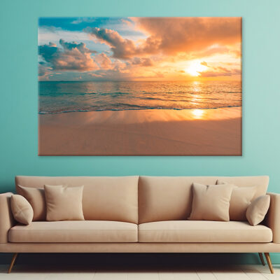 Closeup Beach Sunset Tropical Sky Wall Art Print 100% Australian Made