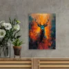 Abstract Blue Deer Wall Art Canvas Framed 40x60 - Image 3