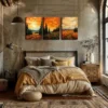 3pcs Autumn Season Wall Art Set Canvas Framed 40x60cm - High Quality Print 100% Australian Made Wall Canvas Ready to Hang - Image 2