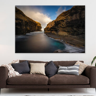 Gjogv Harbor in Faroe Islands Wall Art Print 100% Australian Made