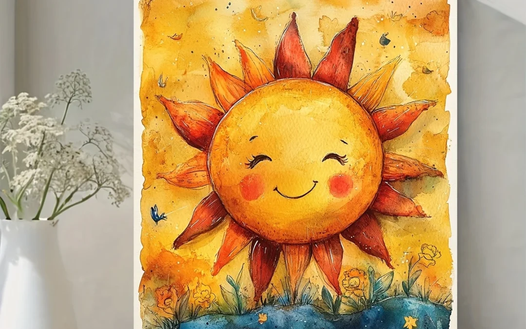 “You are my Sunshine” Nursery Vibrant Sun Wall Art Canvas Framed 40×60