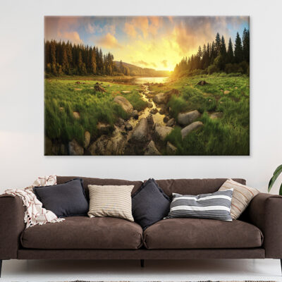 Colorful Clouds, Trees, Grasslands  Wall Art Print 100% Australian Made