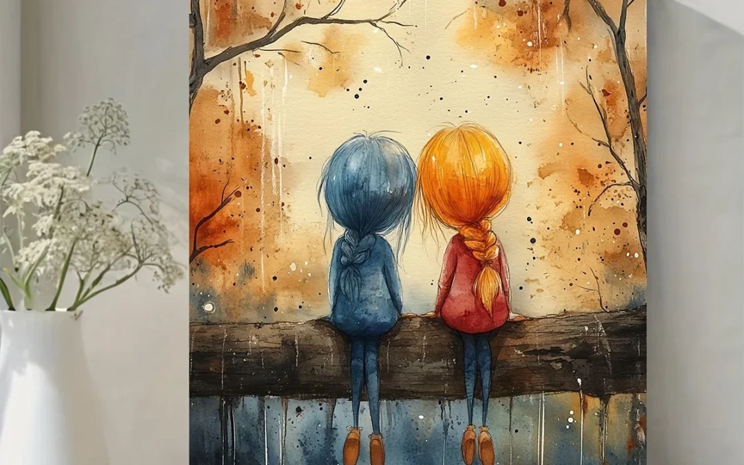 Best Friends Girl  Wall Art Canvas Framed 40×60