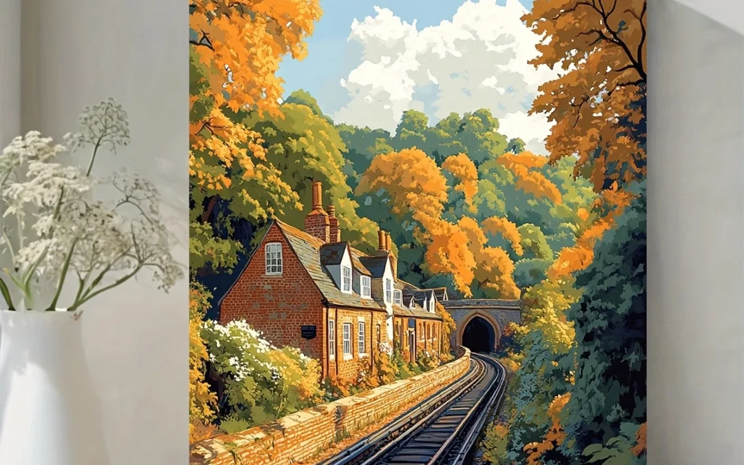Ironbridge Gorge Shropshire England Wall Art Canvas Framed 40×60