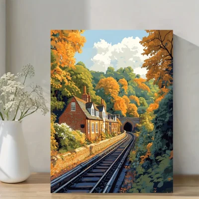 Ironbridge Gorge Shropshire England Wall Art Canvas Framed 40x60