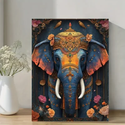 Traditional Indian Elephant  Wall Art Canvas Framed 40x60