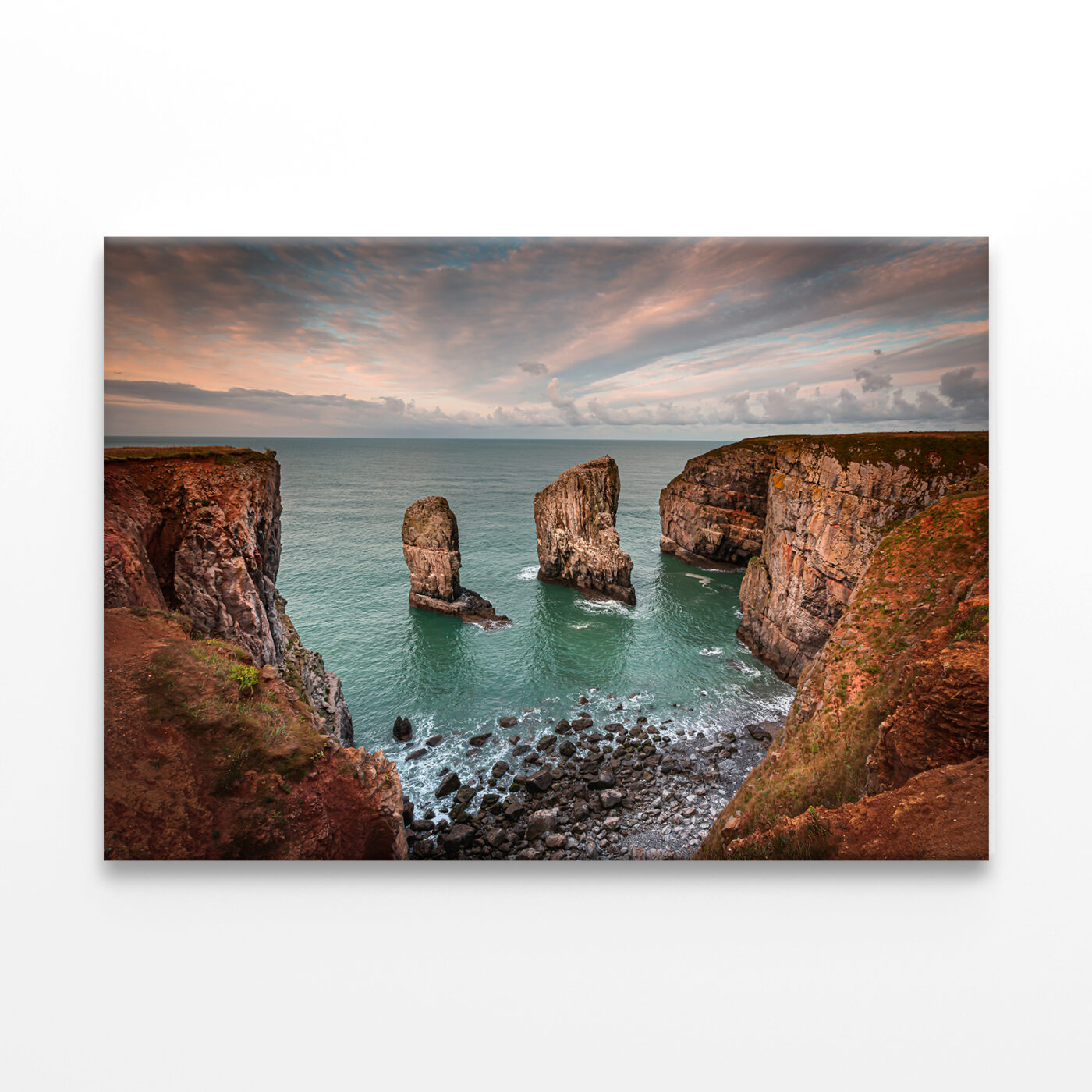 Sunrise Over Pembrokeshire Rocks Wall Art Print 100% Australian Made - Image 3