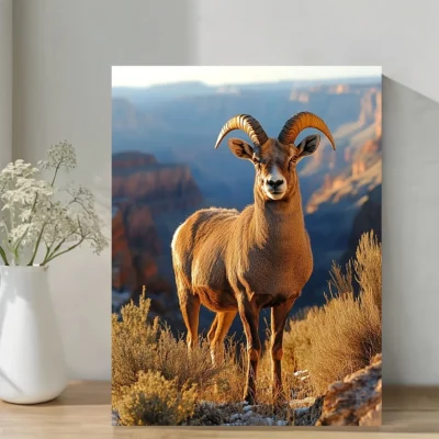 Horn Sheep National Park Wall Art Canvas Framed 40x60