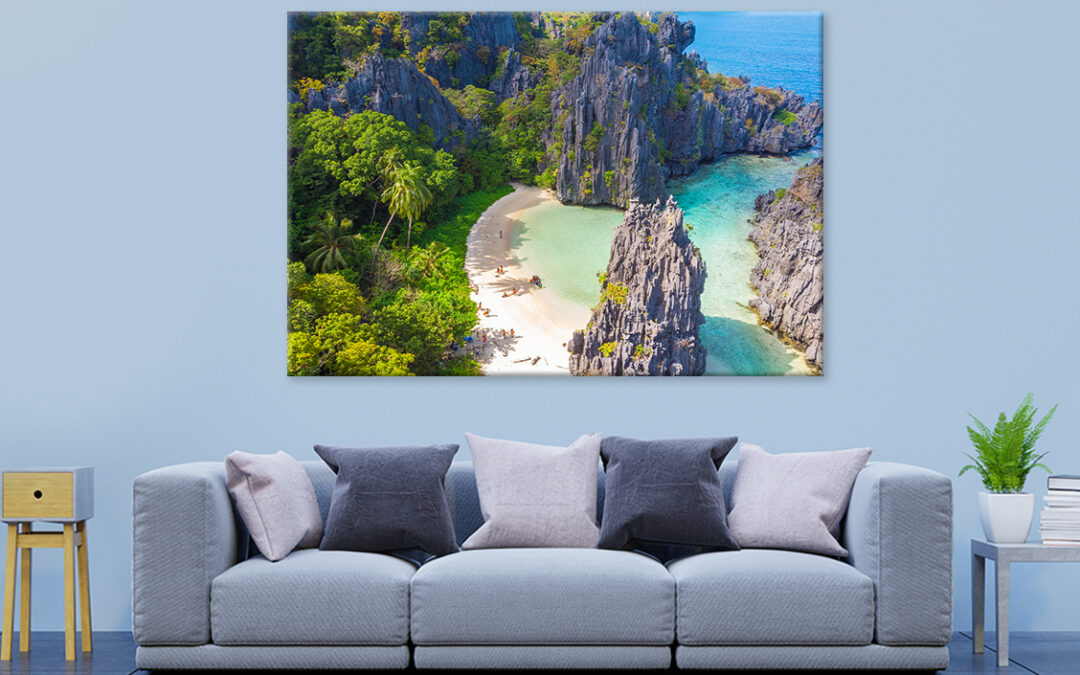 Hidden Beach Aerial View, El Nido Wall Art Print 100% Australian Made