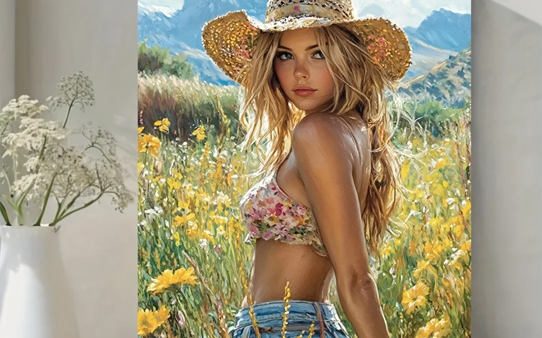 Cowgirl  Wall Art Canvas Framed 40×60