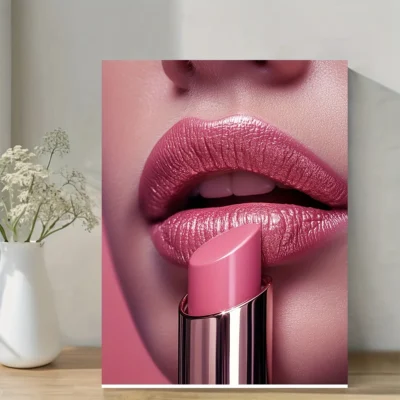 Light Pink Glam Makeup Wall Art Canvas Framed 40x60