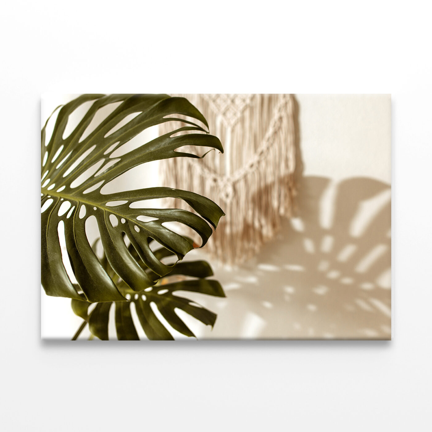 Macrame Art with Monstera Plant Wall Art Print 100% Australian Made - Image 3