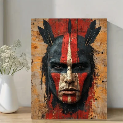 Native American Painting Wall Art Canvas Framed 40x60
