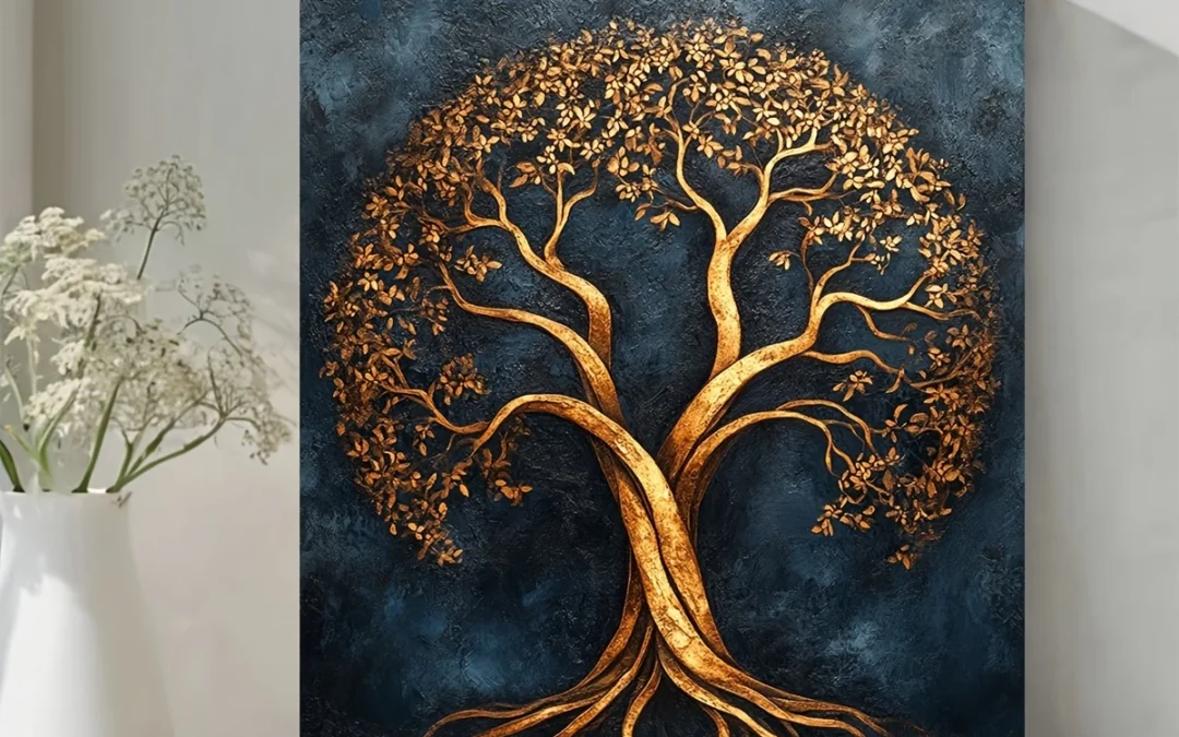 Tree of Life Persian Wall Art Canvas Framed 40×60