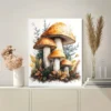 Vibrant Autumn Forest Scene with Mushrooms Wall Art Canvas Framed 40x60 - Image 2