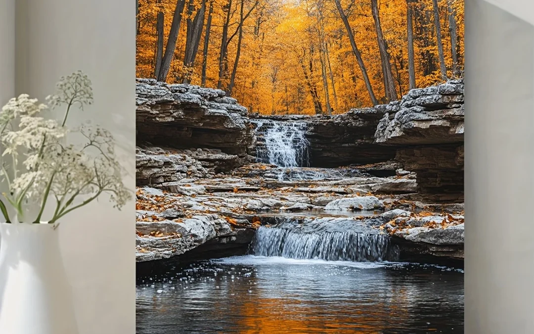 The Ozarks Autumn Landscape Wall Art Canvas Framed 40×60
