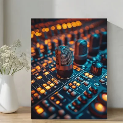 An On-Air - Music-Themed -Music Lovers Wall Art Canvas Framed 40x60