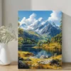 Vibrant Mountain & Lake Landscape Wall Art Canvas Framed 40x60