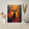 Abstract Blue Deer Wall Art Canvas Framed 40x60 - Image 2