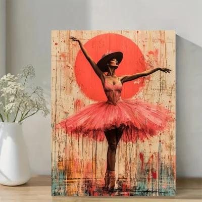 Ballet Dancer Wall Art Canvas Framed 40x60