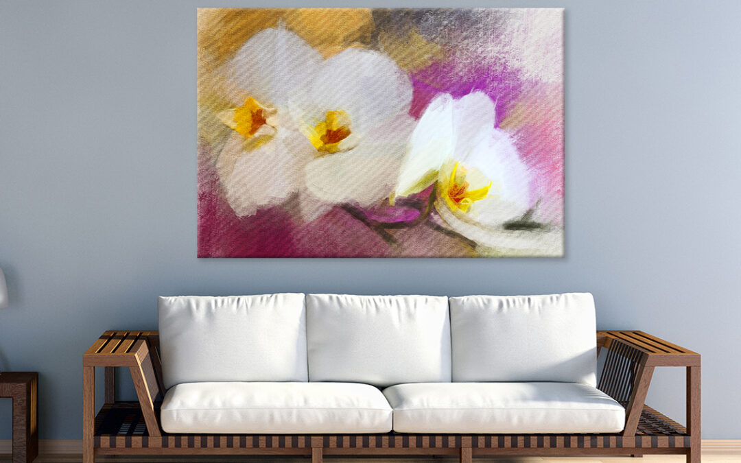 Impressionist Orchids Modern ArtWall Art Print 100% Australian Made