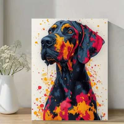 Abstract Great Dane Dog Painting Wall Art Canvas Framed 40x60