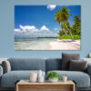 Tropical Beach with Palm Trees Wall Art Print 100% Australian Made - Image 2