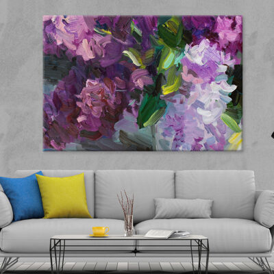 Lilac Oil Painting on Strokes Wall Art Print 100% Australian Made