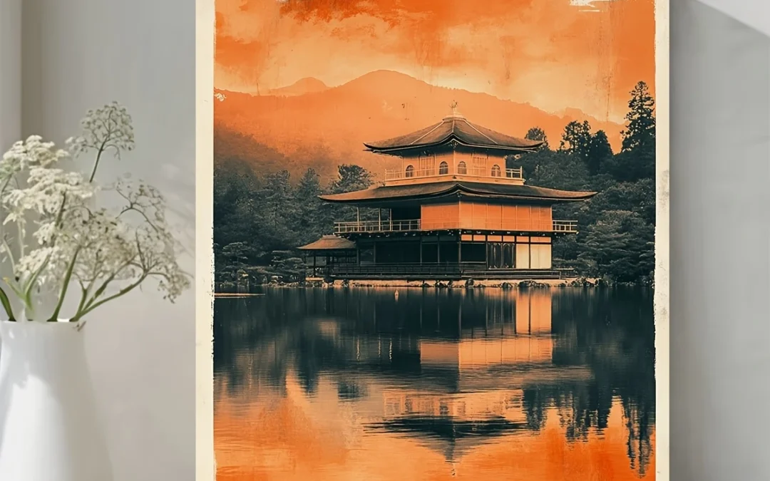 Japanese Eikando Temple Koi Fish Wall Art Canvas Framed 40×60