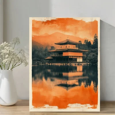 Japanese Eikando Temple Koi Fish Wall Art Canvas Framed 40x60