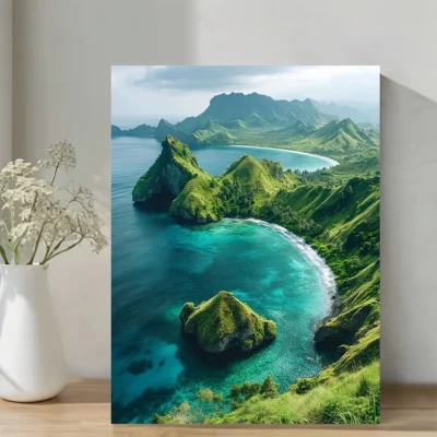 Padar Island Indonesia Wall Art Canvas Framed 40x60