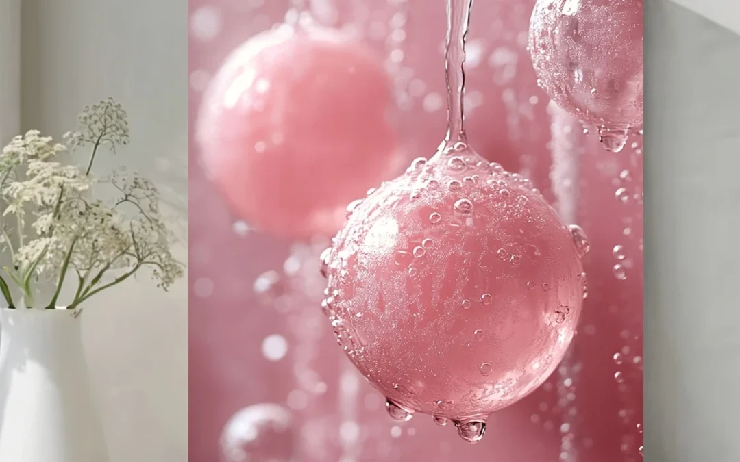 Vintage Pink Bubbles Abstract Wall Art Canvas Framed 40×60