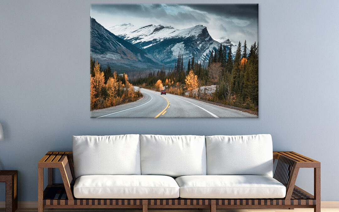 Road Trip in Banff, Autumn Drive Wall Art Print 100% Australian Made