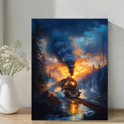 Steampunk Wild West Midnight Wall Art Canvas Framed 40x60
