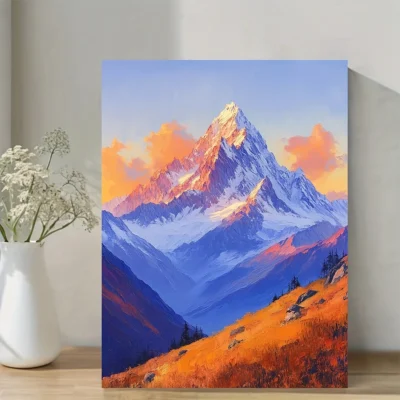 Abi Gamin Mountain Landscape Wall Art Canvas Framed 40x60