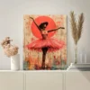Ballet Dancer Wall Art Canvas Framed 40x60 - Image 2