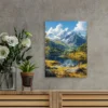 Vibrant Mountain & Lake Landscape Wall Art Canvas Framed 40x60 - Image 2